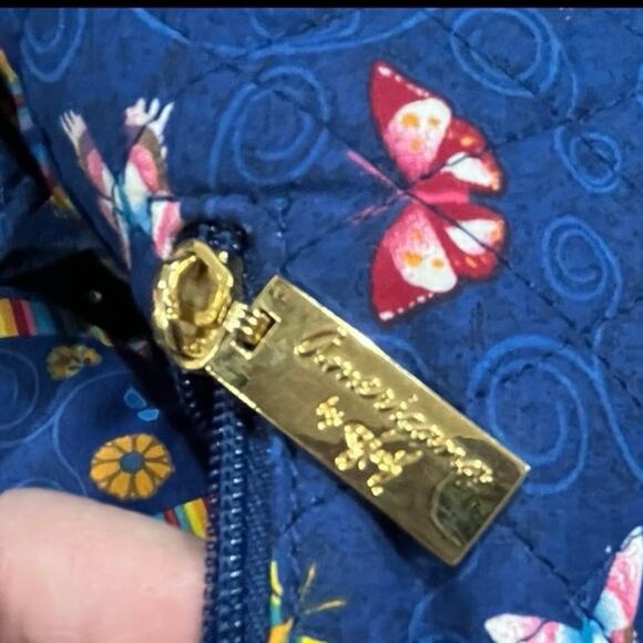 Americana by Sharif Blue Red 
Butterfly Floral Large Quilted 2 Handle
Tote Bag - Picture 8 of 14